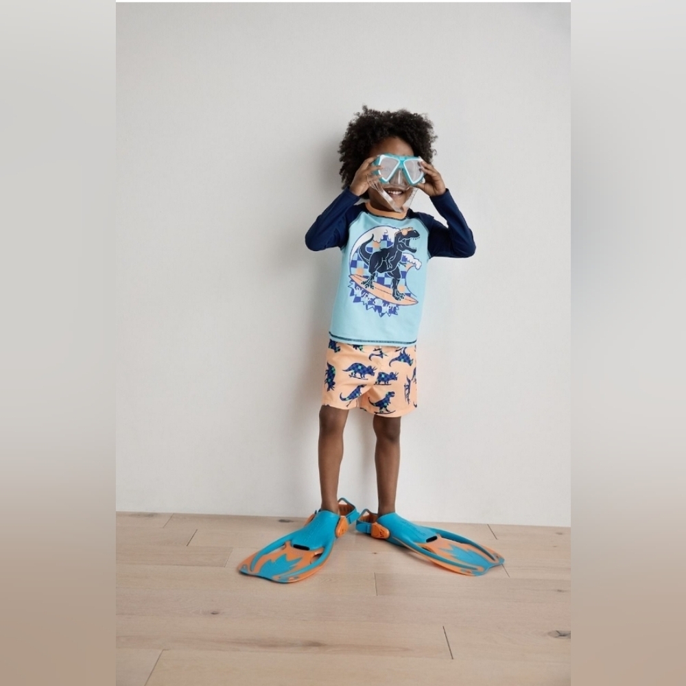 Jumping Beans Dinosaur Swim Shirt And Shorts 5T NWT